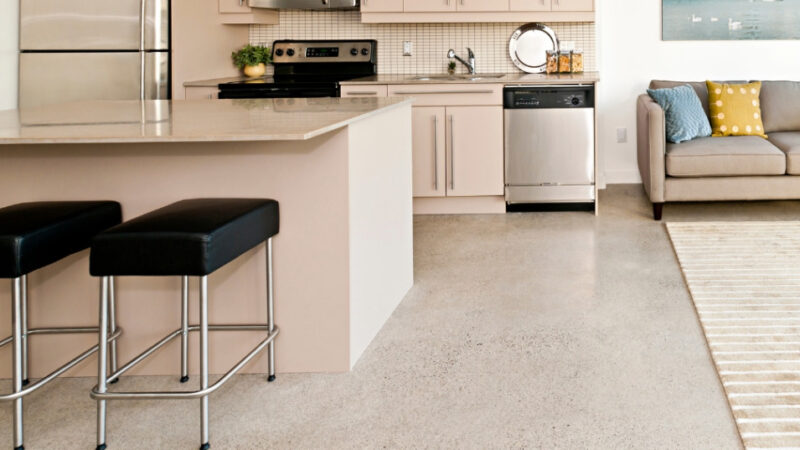 condo renovation flooring options with a fashionable stool