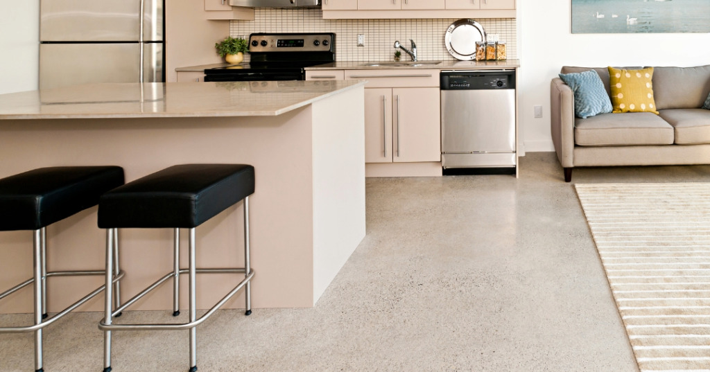 condo renovation flooring options with a fashionable stool