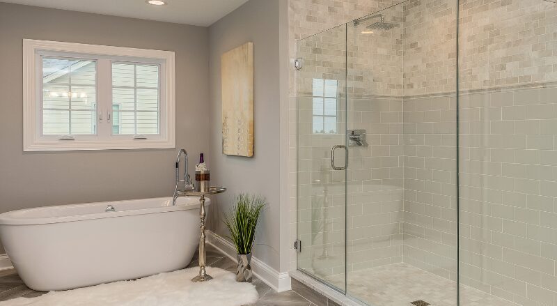 Bathroom Renovation in Toronto with Shower and tub in a modern bathroom