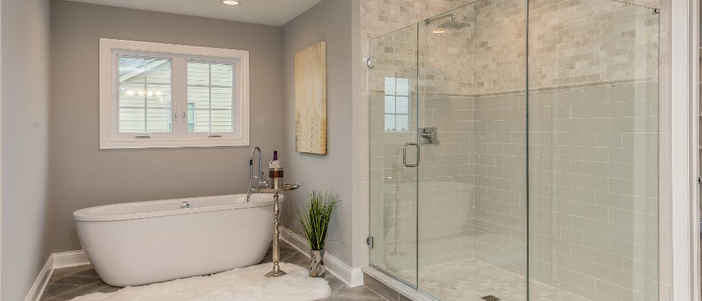 Bathroom Renovation in Toronto with Shower and tub in a modern bathroom